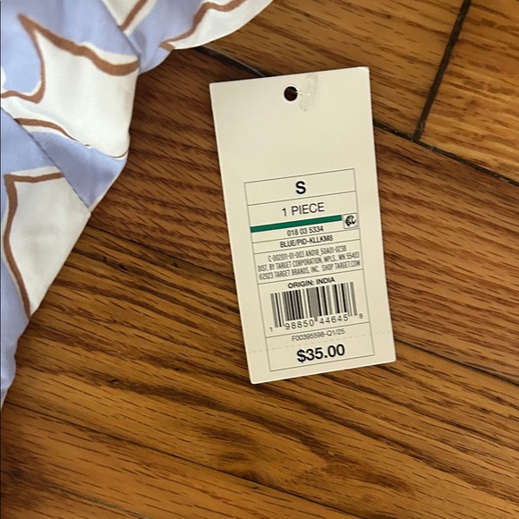 NWT A New Day Blue and White Smocked Dress - Picture 3 of 6